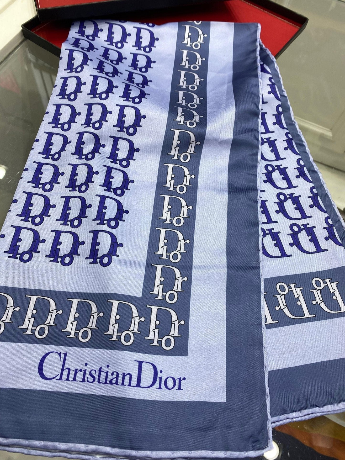 Dior Desen Twiil Eşarp - Antrasit