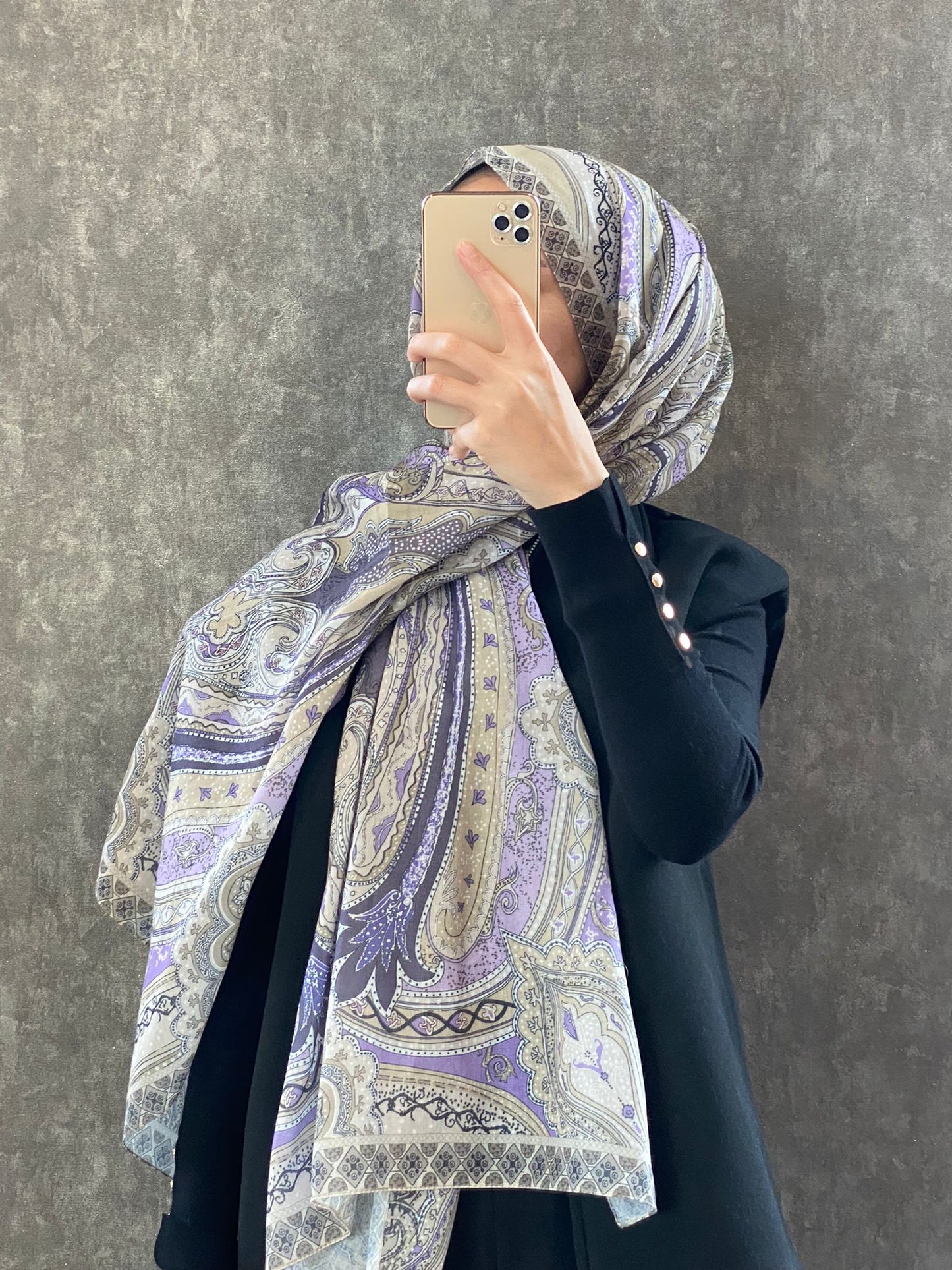 Etro Etnik Desen Pamuk Soft Şal 36631 - A.Lila