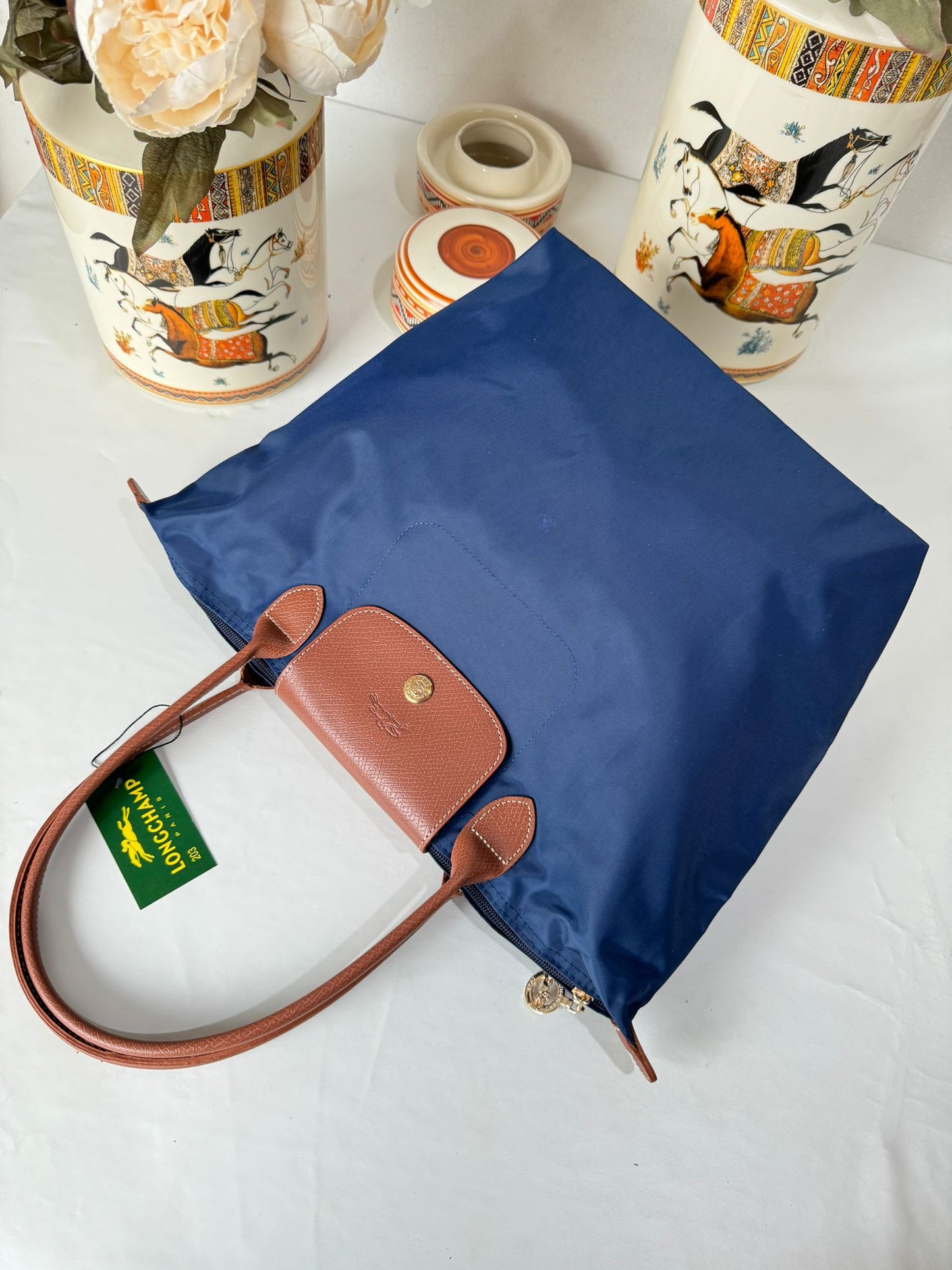 Longchamp Orta Boy Çanta - Lacivert (3 Numara)