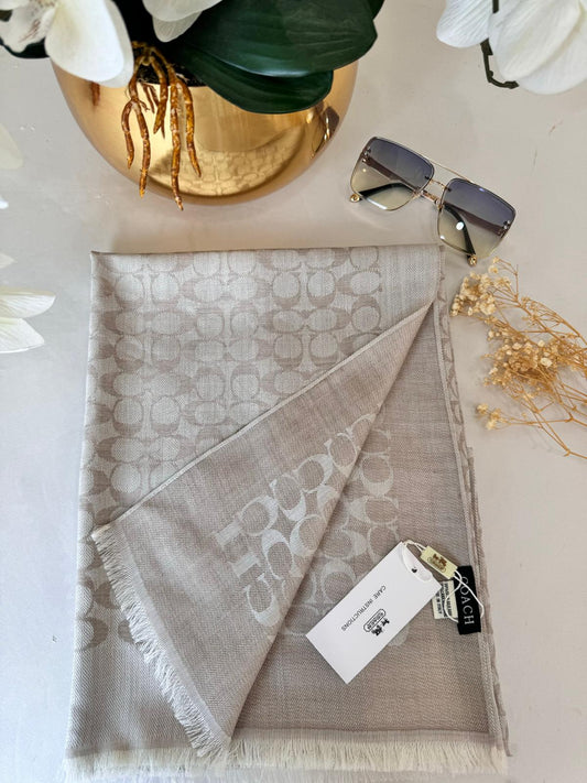 Coach Desen İthal Yün İpek Şal 614450 - Bej
