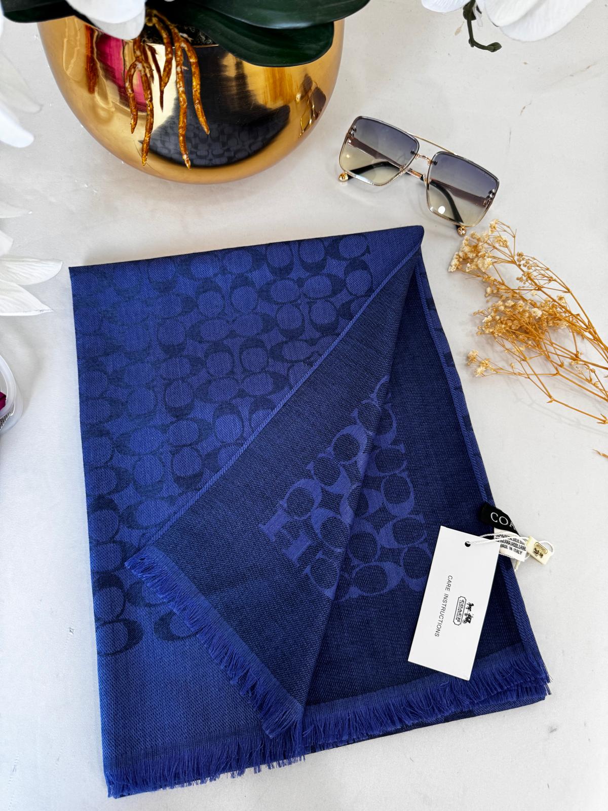 Coach Desen İthal Yün İpek Şal 614450 - Saks