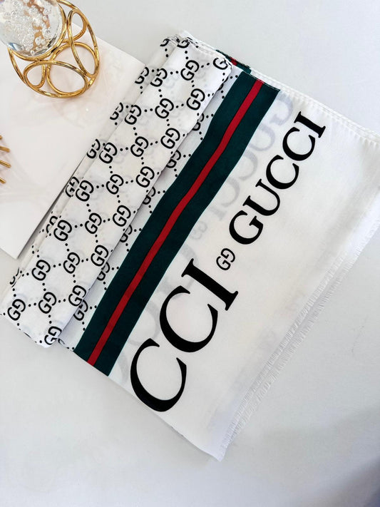 Gucci Pamuk Soft Şal 61571 - Beyaz