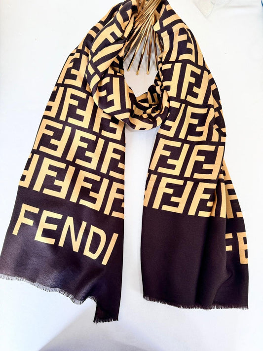 Fendi Pamuk Soft Şal 61572 - Acı Kahve