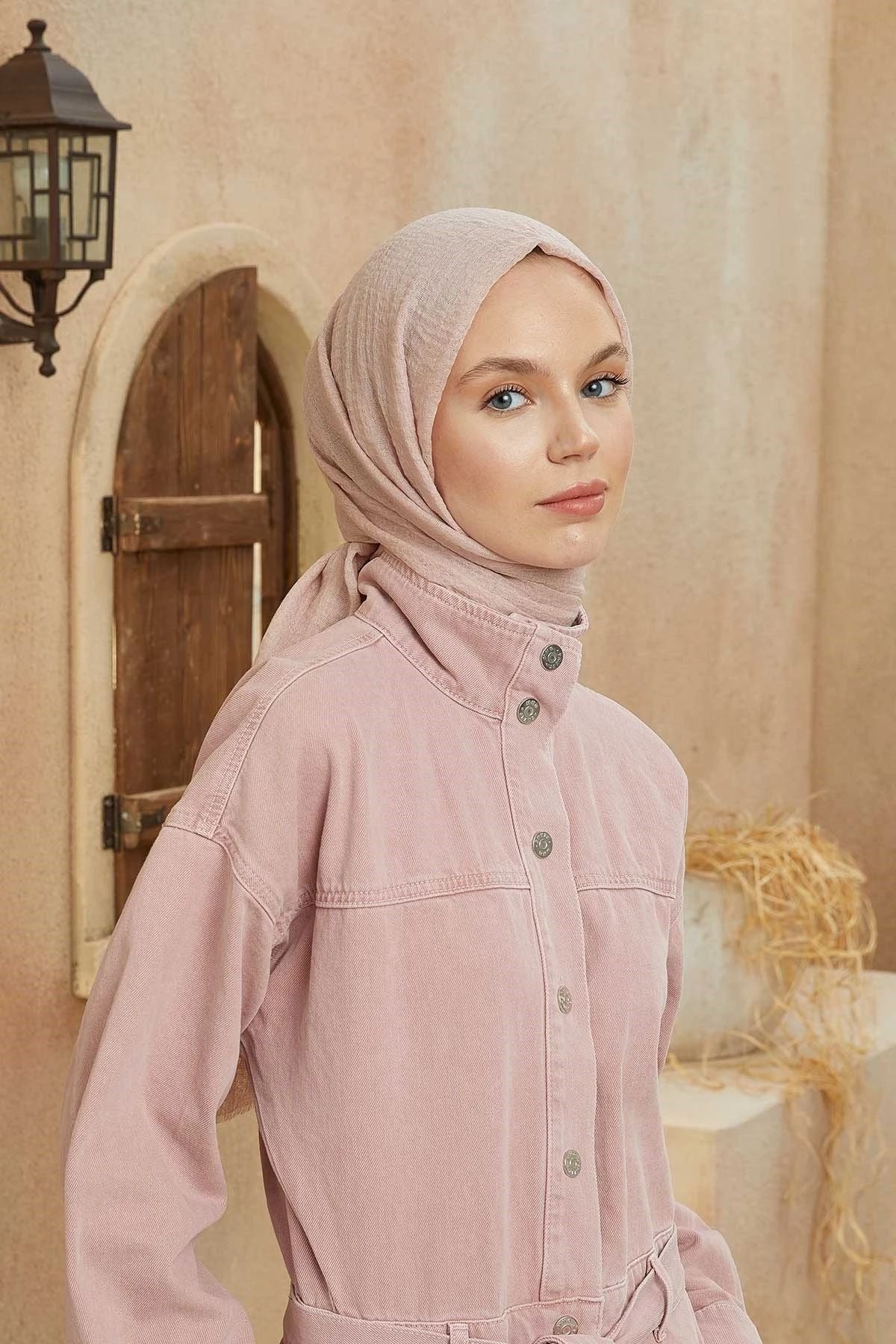 Organic Scarfs Bürümcük Şal Modeli - Pastel Pembe