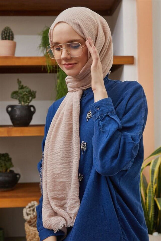 Organic Scarfs Bürümcük Şal Modeli - Soft Vizon