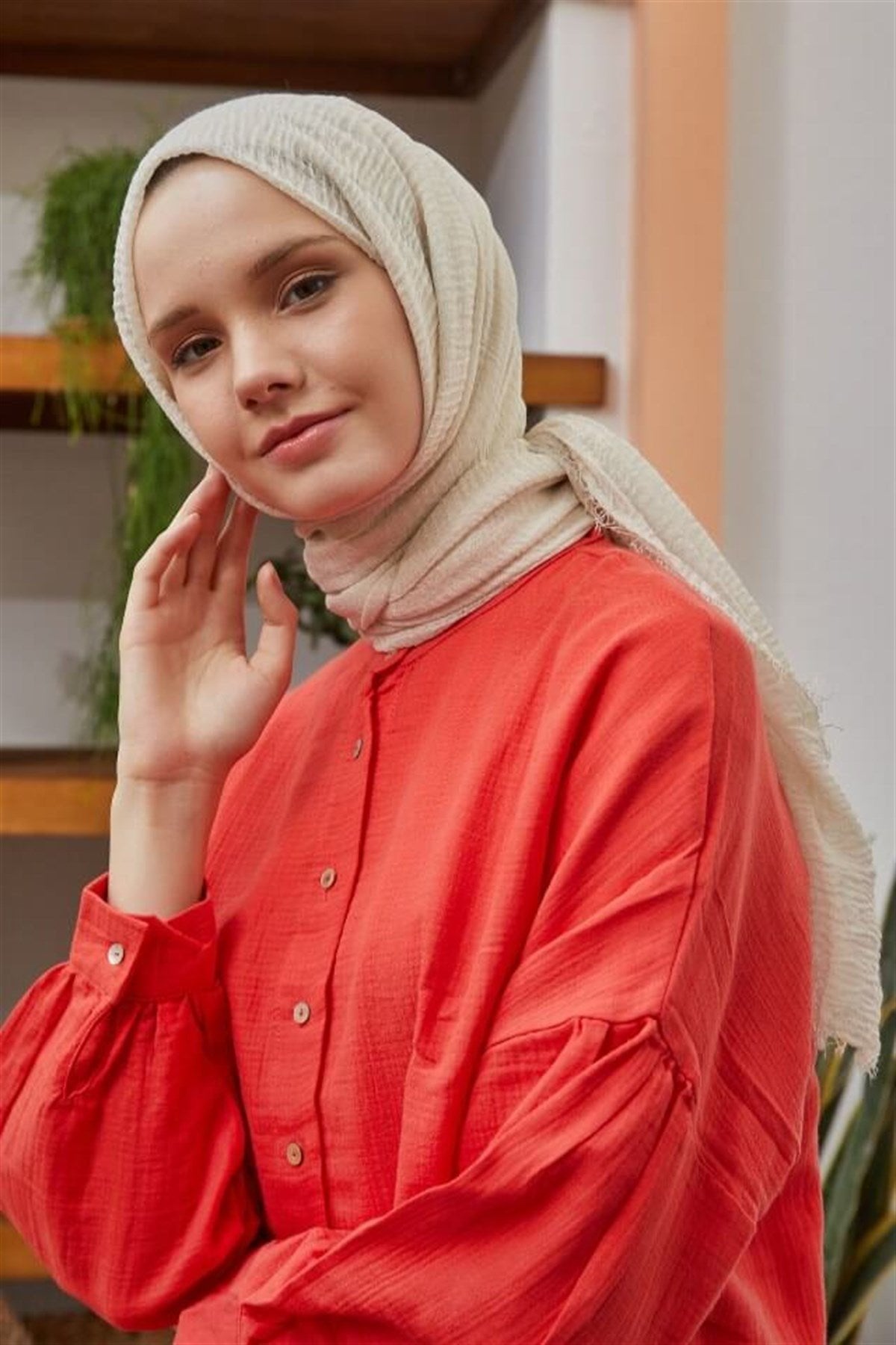 Organic Scarfs Bürümcük Şal Modeli - Taş