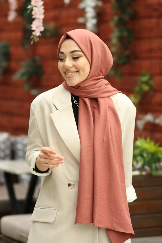 Organic Scarfs Pamuk Kraş Cazz Şal Modeli - Gül Kurusu