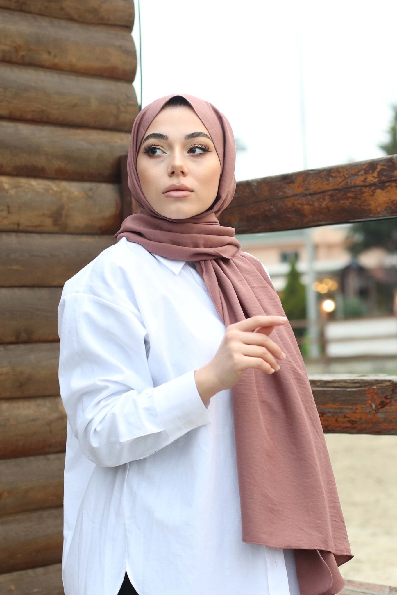 Organic Scarfs Pamuk Kraş Cazz Şal Modeli - İncir