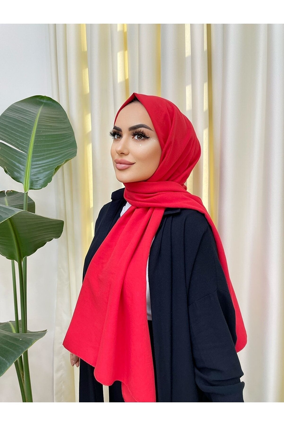 Organic Scarfs Pamuk Kraş Cazz Şal Modeli - Koyu Turuncu