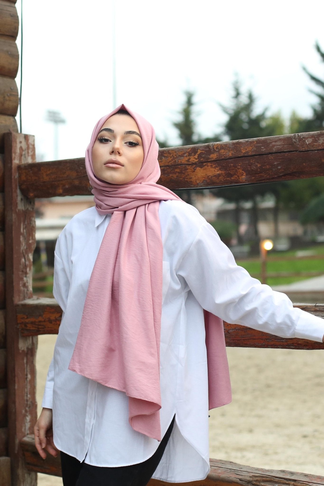 Organic Scarfs Pamuk Kraş Cazz Şal Modeli - Pembe