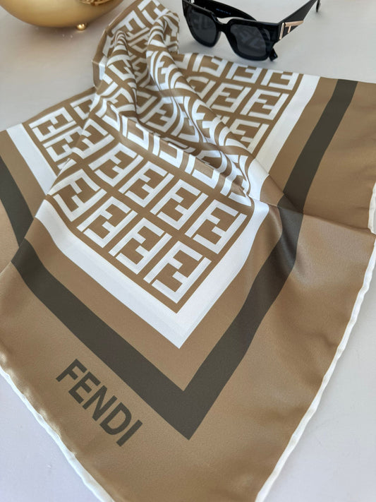 fendi twill eşarp - yağ yeşili