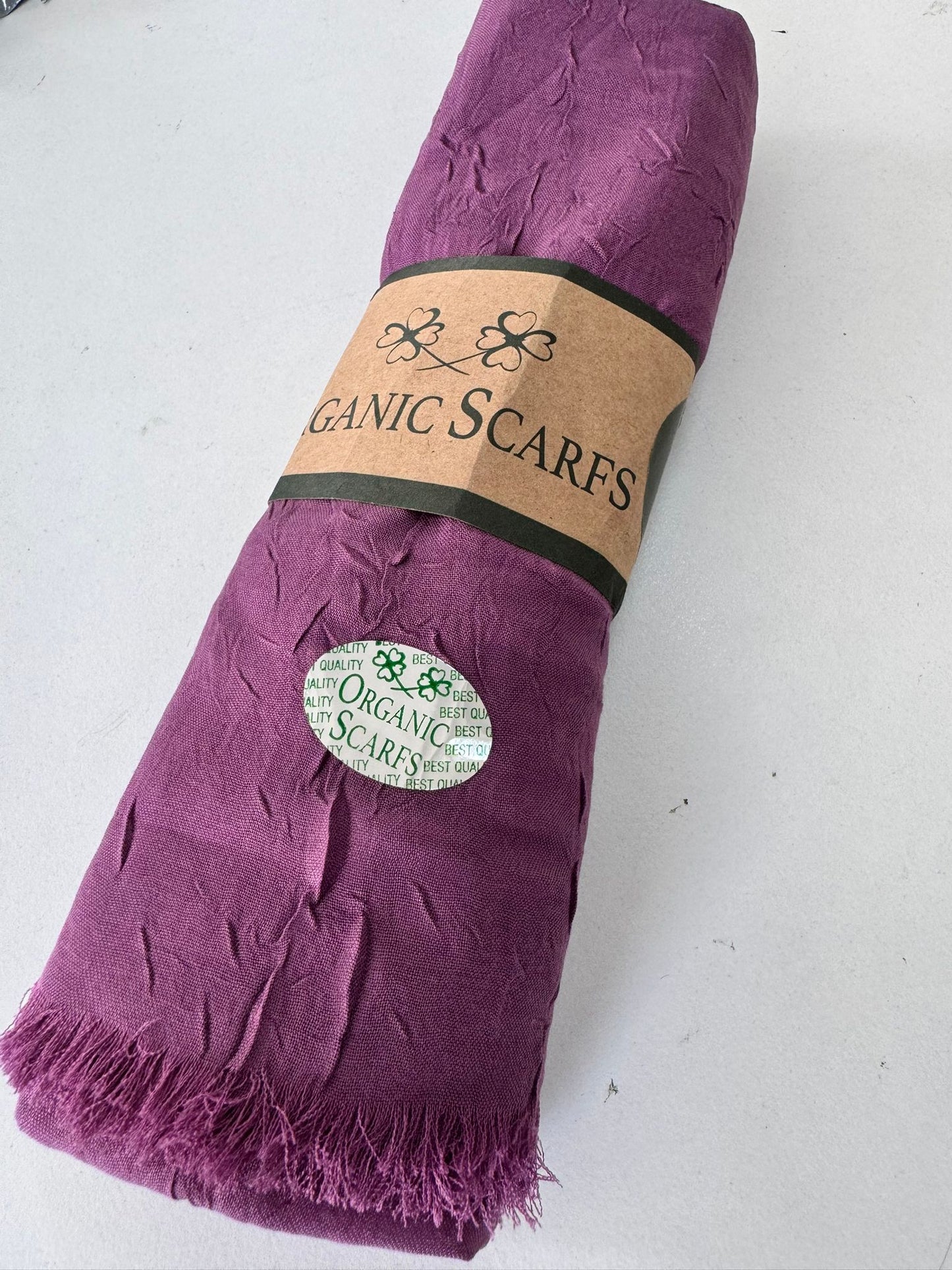 Organic Scarfs Bambu Kraş Şal Modeli - mürdüm eriği