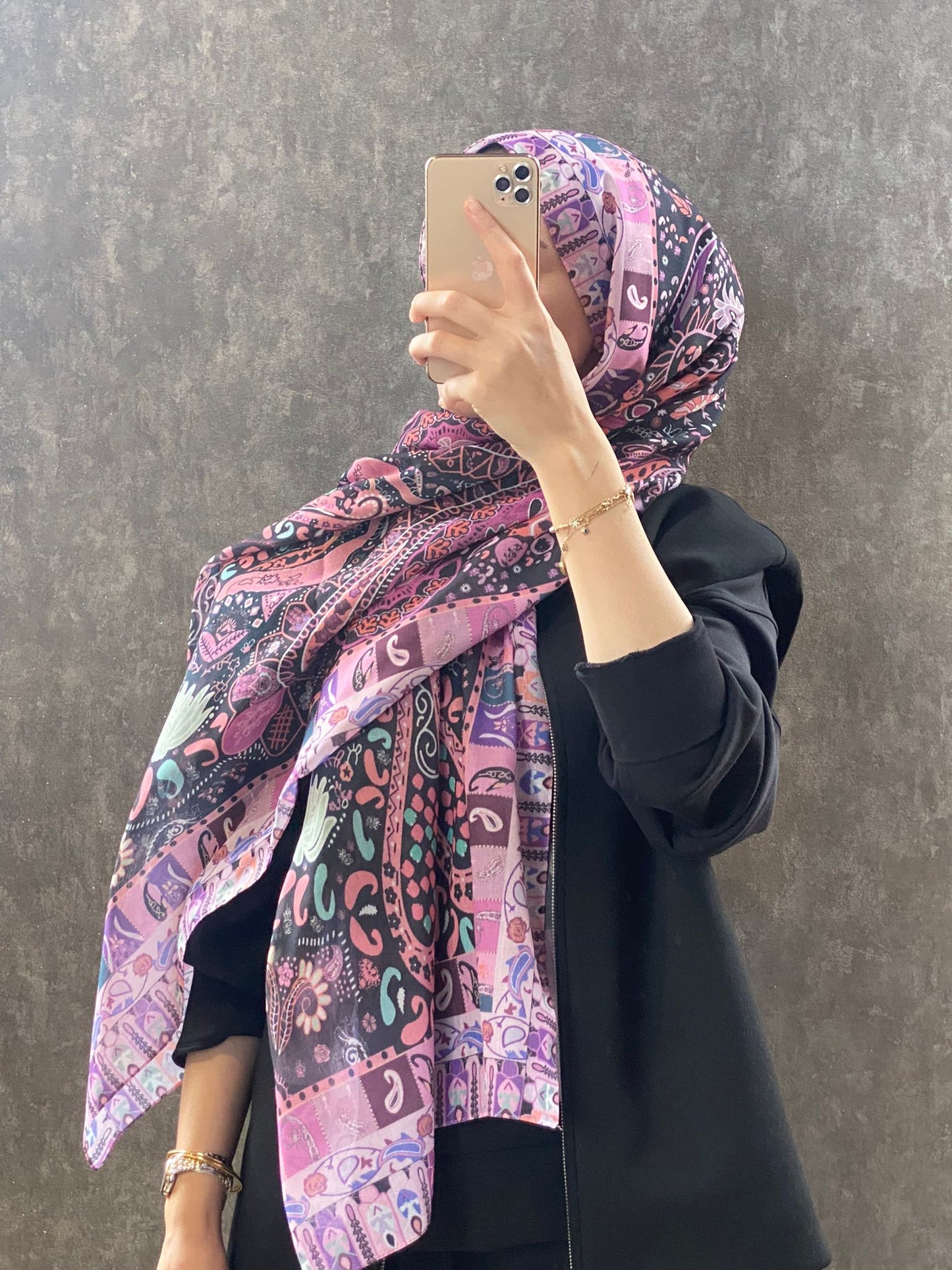 Etro Etnik Desen Pamuk Soft Şal -852085-pembe