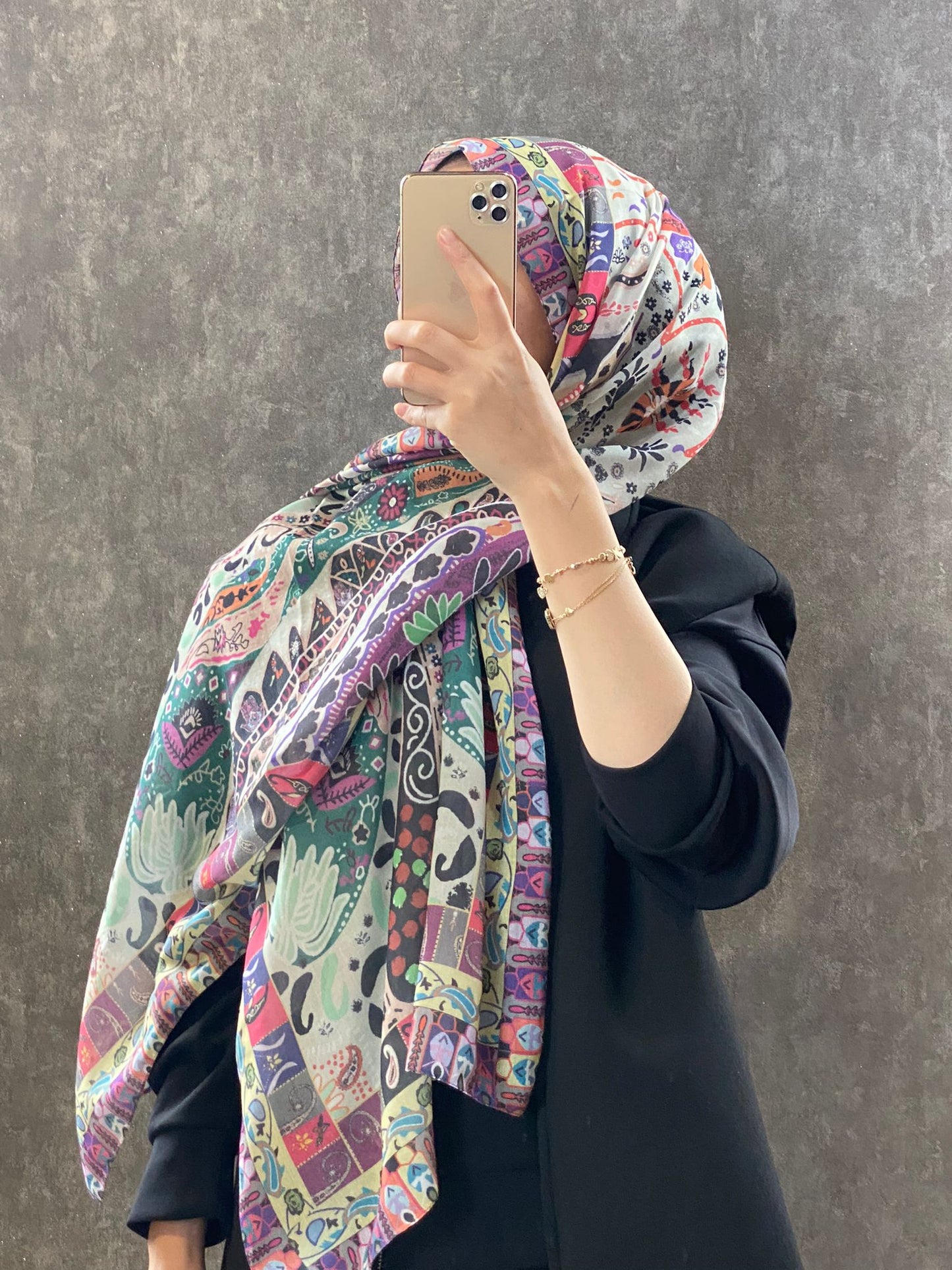 Etro Etnik Desen Pamuk Soft Şal -852085-ekru