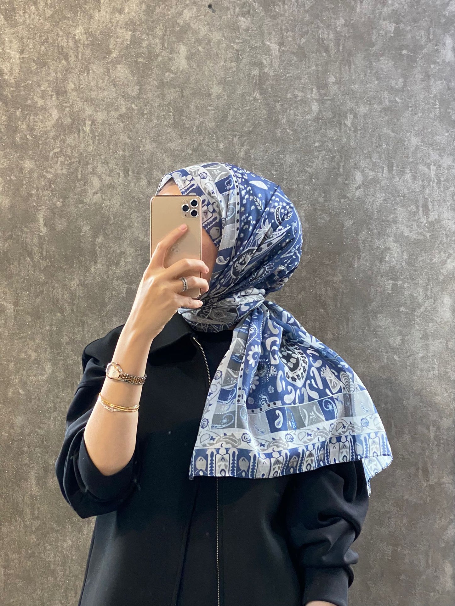 Etro Etnik Desen Pamuk Soft Şal -852085-indigo