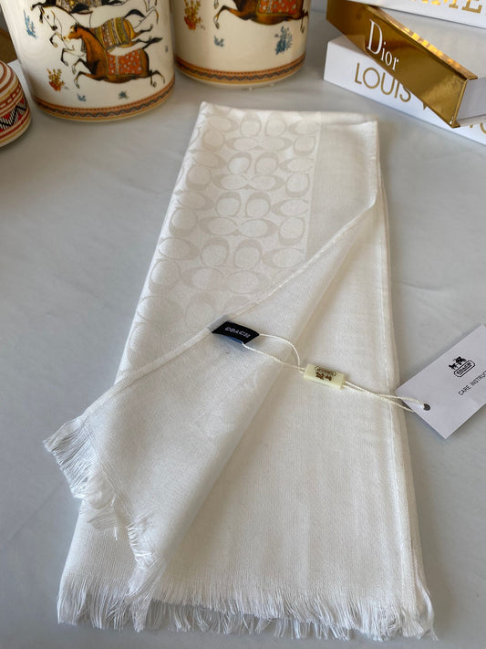 İthal Coach Pamuk Yün Şal 544381 - Ekru